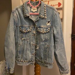 Forever 21 blue jean studded jacket